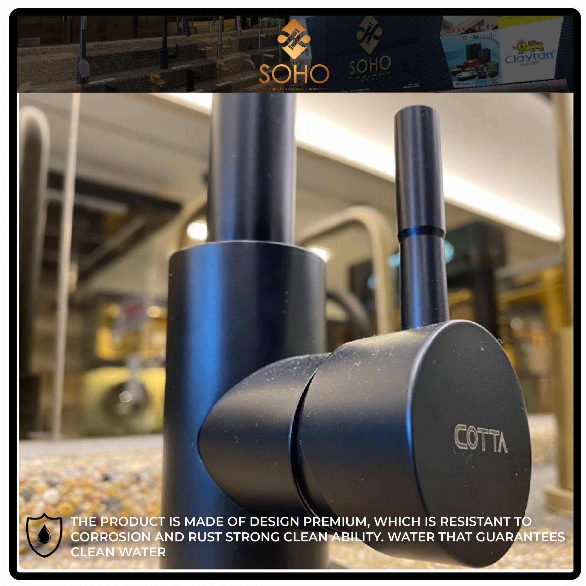 COTTA Elley Stainless Steel Pipe Kepala Paip Sinki Dapur Kitchen Sink